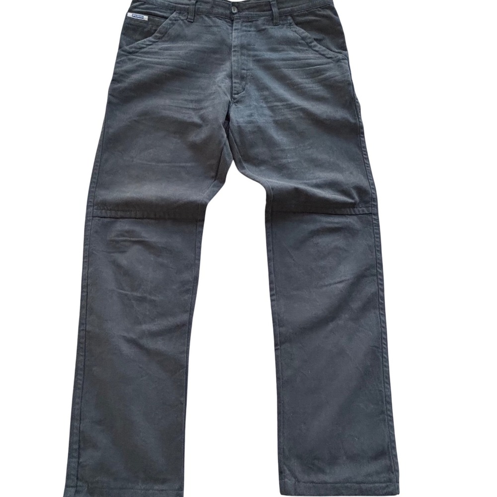 Old Jackson Work Pants Mens 35x30.5 Charcoal Cotton Made in Italy Double Knee